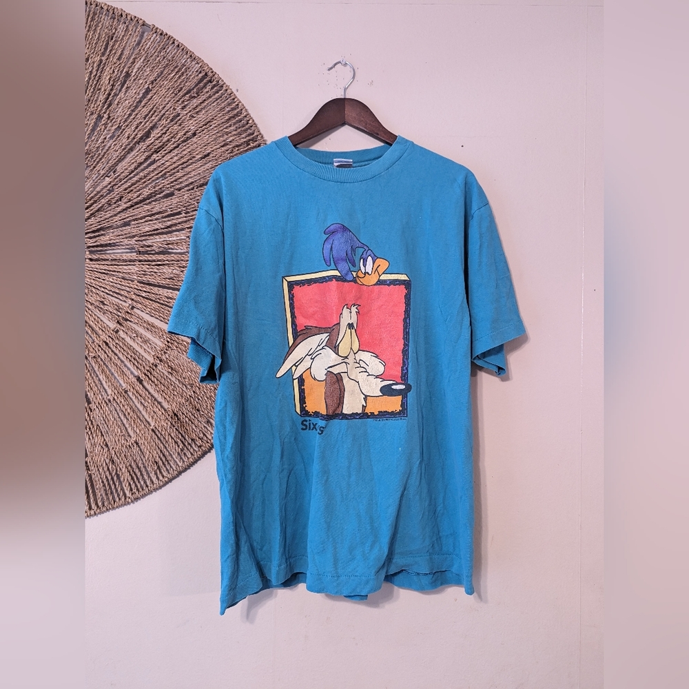90'S Six Flags Looney Tunes Tweety Character Sweatshirt, Made in USA, Men's Size L (approx.) cotton pink type Vintage Second Hand